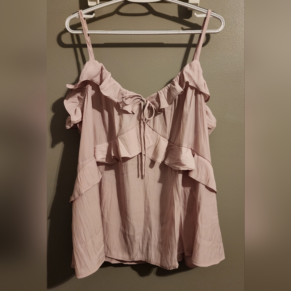 Universal Thread Pink Ruffled Tie Front Camisole